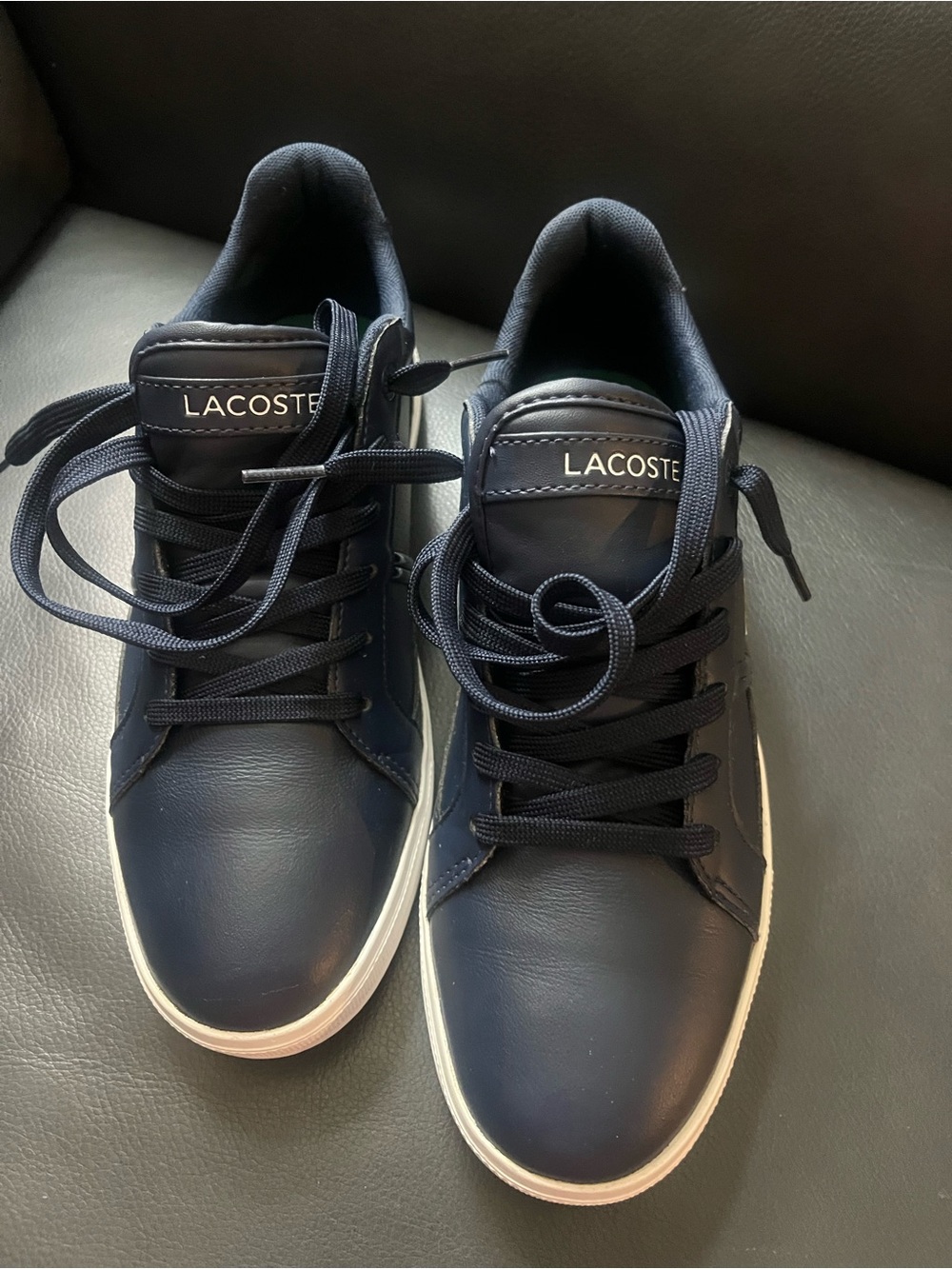 Lacoste Men's Navy and White Low-Top Sneakers